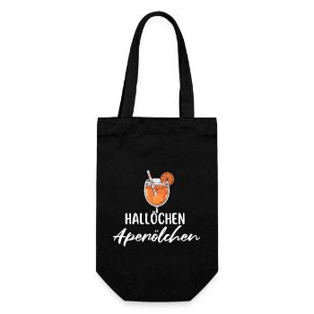 Hallöchen Aperölchen Geburtstag Party Karneval JGA - Gift Bag for Bottles - black - Front