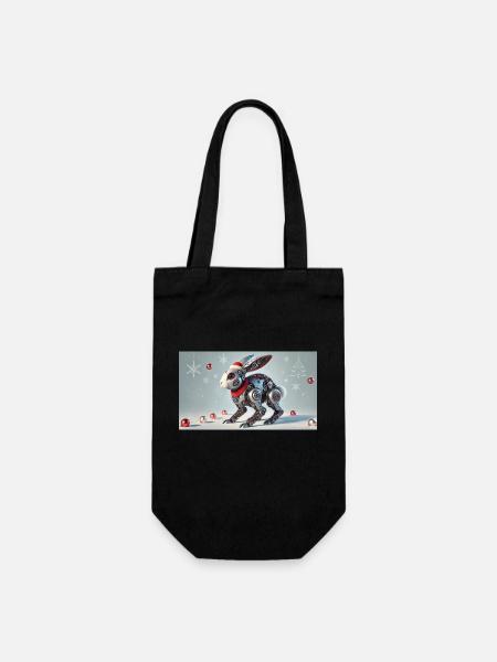 Weihnachtshase - Geschenkbeutel für Flaschen - Schwarz