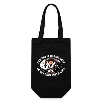 I'VE GOT A BLACK BELT IN DEALING WITH LIFE - Gift Bag for Bottles - black - Front