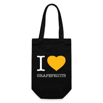 I LOVE GRAPEFRUITS - Gift Bag for Bottles - black - Front