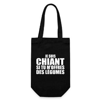 Man who loves: Vegetables. Funny Design Humor - Gift Bag for Bottles - black - Front