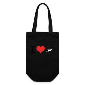 I love Ducks - Pet Design - Geschenkbeutel für Flaschen - Schwarz - Vorne