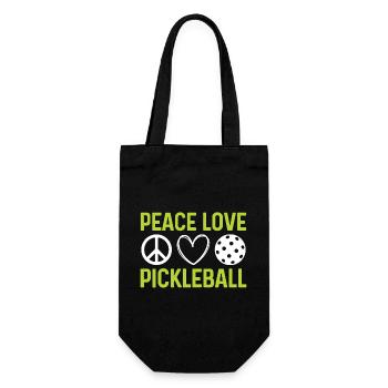 Frieden Liebe Pickleball - Geschenkbeutel für Flaschen - Schwarz - Vorne