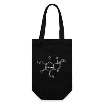 Caffeine molecule – energy to attract - Gift Bag for Bottles - black - Front