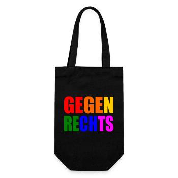 Gegen rechts - Geschenkbeutel für Flaschen - Schwarz - Vorne