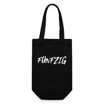 50 Jahre Geburtstag fünfzig - Geschenkbeutel für Flaschen - Schwarz - Vorne