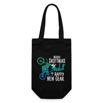 Merry Shiftmas Freestyle Motocross Stunt Xmas - Geschenkbeutel für Flaschen - Schwarz - Vorne