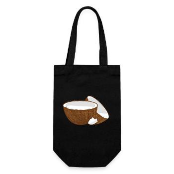Coconut Halves – Tropical Fruit Motif - Gift Bag for Bottles - black - Front