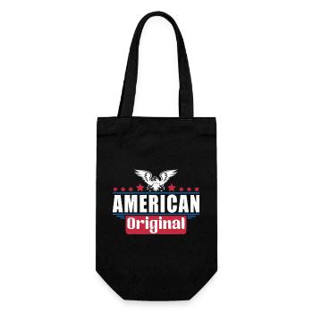 Patriotischer Adler Amerikanische Flagge Design - Geschenkbeutel für Flaschen - Schwarz - Vorne