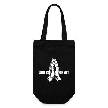 God is great - praying - prayer - praying hands - Gift Bag for Bottles - black - Front