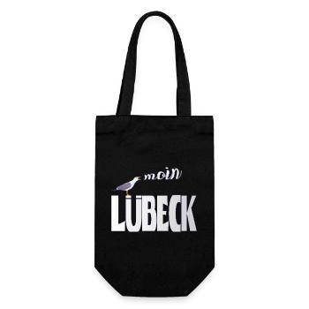 Lübeck Möwe & Moin Design - Geschenkbeutel für Flaschen - Schwarz - Vorne