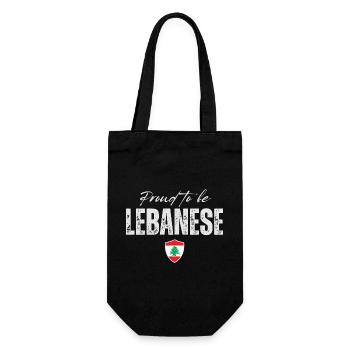 Lebanese proud, I love Lebanon - Gift Bag for Bottles - black - Front