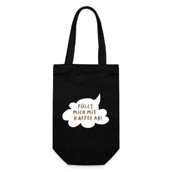 Nuage de café Bulle de dialogue Bureau Humour Dictons sympas - Sac à bouteille - noir - Devant