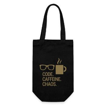 Code. Caffeine. Chaos. - Geschenkbeutel für Flaschen - Schwarz - Vorne