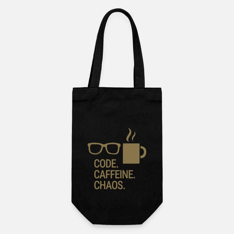 Code. Caffeine. Chaos. - Gift Bag for Bottles - black