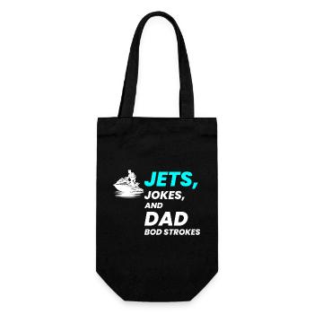 Jets-Witze und Dad Bod Strokes - Geschenkbeutel für Flaschen - Schwarz - Vorne