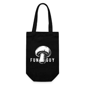 Champignon Funguy Pilzsammler - Pilze - Spruch - Geschenkbeutel für Flaschen - Schwarz - Vorne