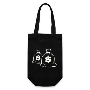 Money Bag Motif Design - Gift Bag for Bottles - black - Front