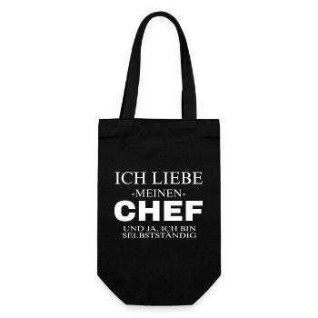Ich bin mein eigener Chef  - Geschenkbeutel für Flaschen - Schwarz - Vorne