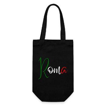 Ich liebe Rom, elegantes minimalistisches Design - Geschenkbeutel für Flaschen - Schwarz - Vorne