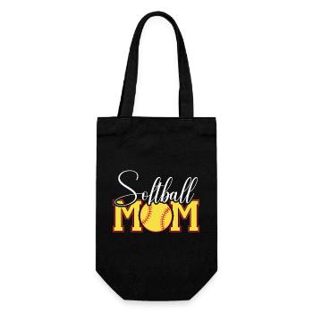 Softball Mom Emblem - Gift Bag for Bottles - black - Front