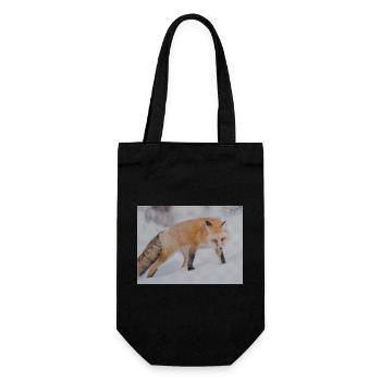 Schnee-Fuchs Pixelkunst - Geschenkbeutel für Flaschen - Schwarz - Vorne