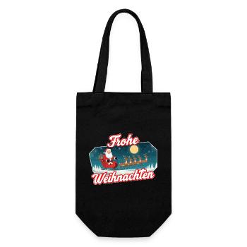 Santa Sleigh Christmas Scene - Gift Bag for Bottles - black - Front