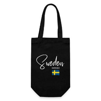 Hergestellt in Schweden, schwedische Wurzeln - Geschenkbeutel für Flaschen - Schwarz - Vorne