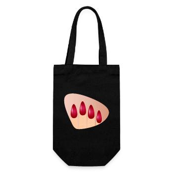 Elegant red nails in a glossy look - Gift Bag for Bottles - black - Front