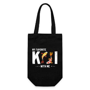 My Favorite Koi With Me Fish Lover Humor - Geschenkbeutel für Flaschen - Schwarz - Vorne