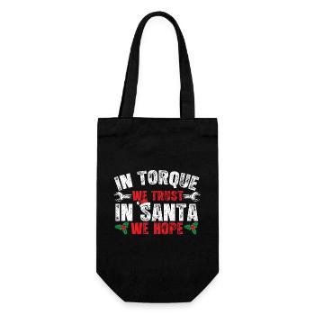 In Torque vertrauen wir auf den Weihnachtsmann und hoffen wir auf lustige Auto-Weihnachten - Geschenkbeutel für Flaschen - Schwarz - Vorne