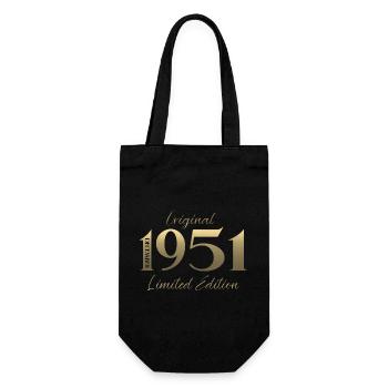 74th Birthday Original December Born 1951 - Gift Bag for Bottles - black - Front