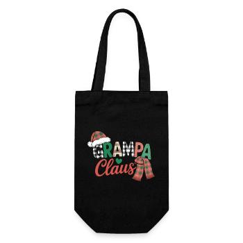 Opa Claus Weihnachten - Geschenkbeutel für Flaschen - Schwarz - Vorne
