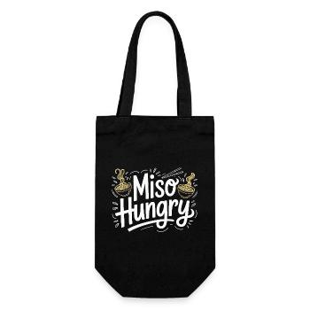Ramen Miso Hungry Tonkatsu Noodle Bowl Ramen Chef - Gift Bag for Bottles - black - Front