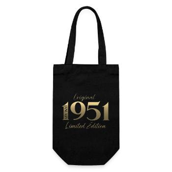 75th Birthday Original January Born 1951 - Gift Bag for Bottles - black - Front