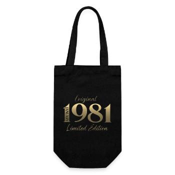 45th Birthday Original January 1981 - Gift Bag for Bottles - black - Front