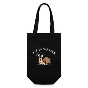 Ach Du Schneck! Lustiges Wortspiel Schnecke - Geschenkbeutel für Flaschen - Schwarz - Vorne