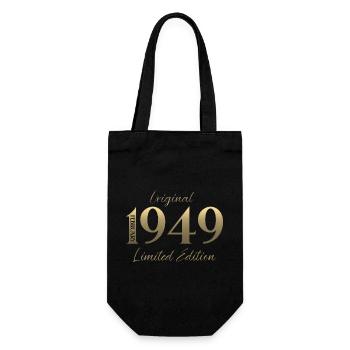 77e anniversaire février 1949 Millésime - Sac à bouteille - noir - Devant