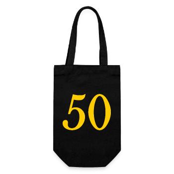 50. 50 JAHRE. 50-JÄHRIGES JUBILÄUM. 50-JÄHRIGES JUBILÄUM. - Geschenkbeutel für Flaschen - Schwarz - Vorne