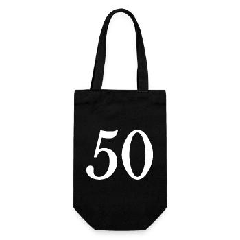 50. 50 JAHRE. 50-JÄHRIGES JUBILÄUM. 50-JÄHRIGES JUBILÄUM. - Geschenkbeutel für Flaschen - Schwarz - Vorne