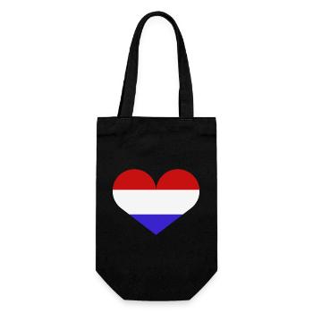 Netherlands heart flag - Gift Bag for Bottles - black - Front