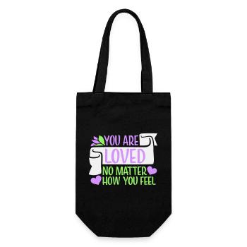 You Are Loved No Matter How You Feel Compassion - Gift Bag for Bottles - black - Front