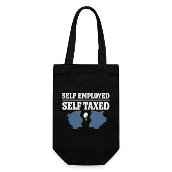 Selbstständiger Freiberufler Steuerhumor 1099 Life - Geschenkbeutel für Flaschen - Schwarz - Vorne