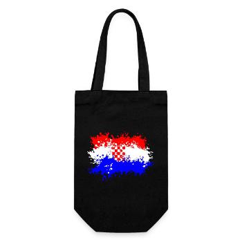 Kroatien Flagge Splash - Geschenkbeutel für Flaschen - Schwarz - Vorne