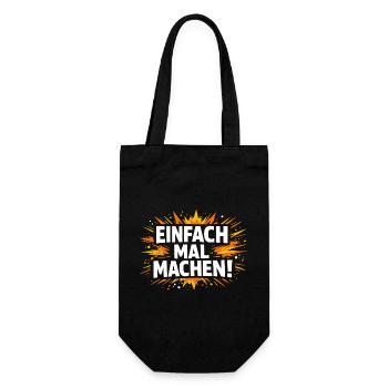 Einfach mal machen - Geschenkbeutel für Flaschen - Schwarz - Vorne