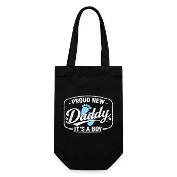 Expectant dad & father, birth son boy - Gift Bag for Bottles - black - Front