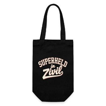Superheld In Zivil Superhero Superhelden Kostüm - Geschenkbeutel für Flaschen - Schwarz - Vorne