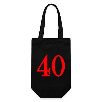 40. 40 ANS. 40e ANNIVERSAIRE. ANNIVERSAIRE 40 ANS. - Sac à bouteille - noir - Devant