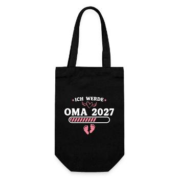 Ich werde Oma 2027 – Baby Ankündigung Geschenk - Geschenkbeutel für Flaschen - Schwarz - Vorne