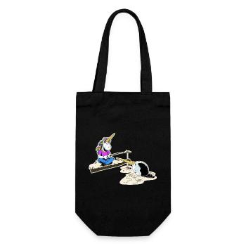 Unicorn and narwhal - Gift Bag for Bottles - black - Front